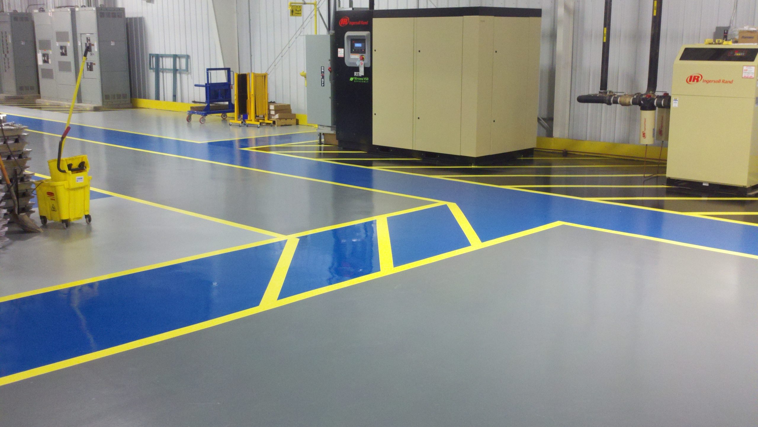 Industrial epoxy flooring in an Oxnard warehouse facility
